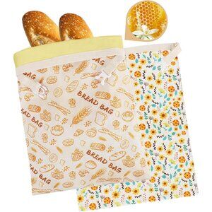 2-Pack Reusable Beeswax Bread Bags - Large 17x13 Inch for Sourdough & Homemade B